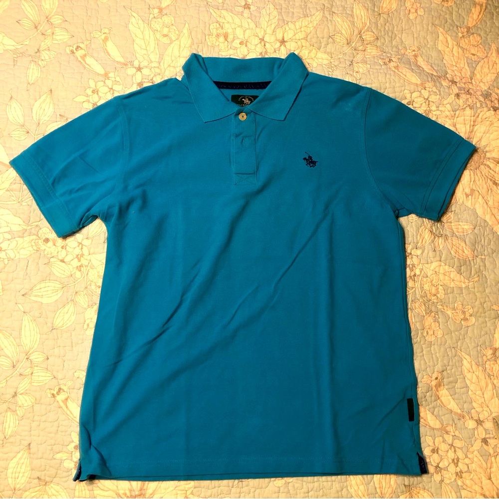 Medium Light Blue Short-Sleeve Polo Shirt